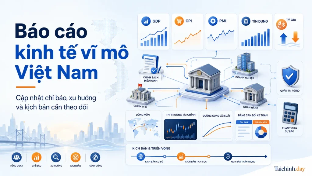 Báo cáo kinh tế vĩ mô Việt Nam với dashboard GDP, CPI và tỷ giá