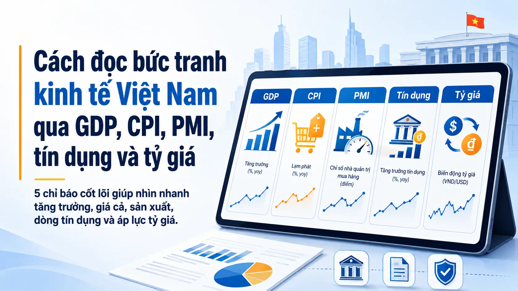 Bảng GDP, CPI, PMI, tín dụng và tỷ giá Việt Nam