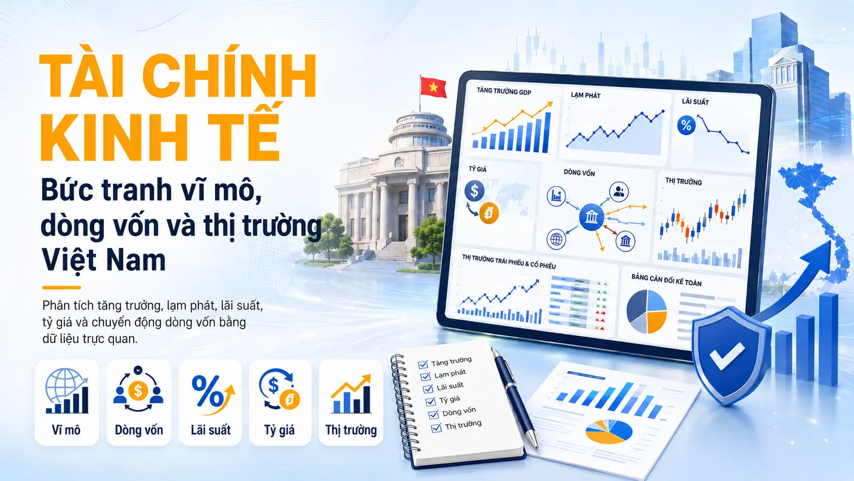 Minh họa tài chính kinh tế, dòng vốn và thị trường Việt Nam